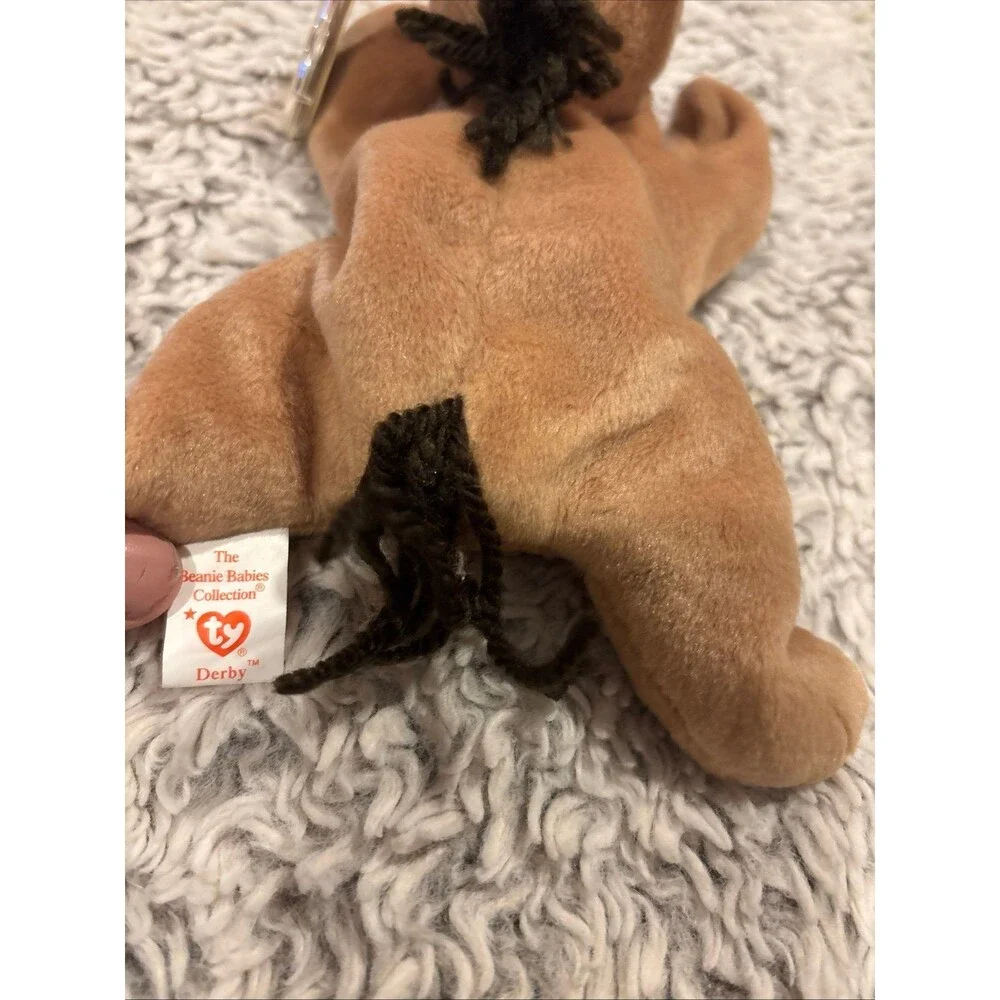 Ty‎ Beanie Baby Plush Toy Unisex OS Tan Excellent Derby Horse Fine Mane 4008